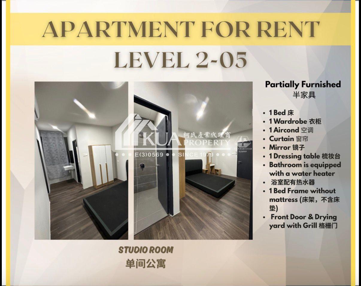 Gizo 11 Apartment (Studio Unit)For Rent! at Muara Tabuan, Samajaya